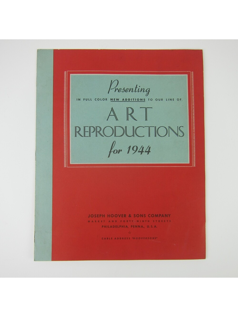 Joseph Hoover & Sons Company Philadelphia Art Reproductions Catalog Vintage 1944